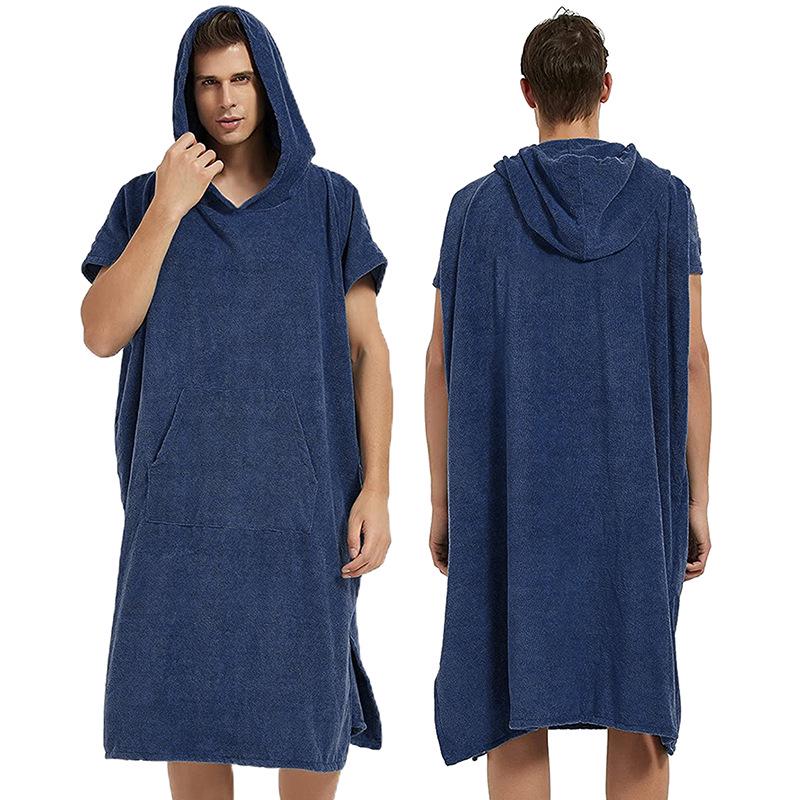 Microfiber Hooded Poncho Towel - Quick-Dry Changing Robe for Swimming, Surfing, and Beach for Men & Women