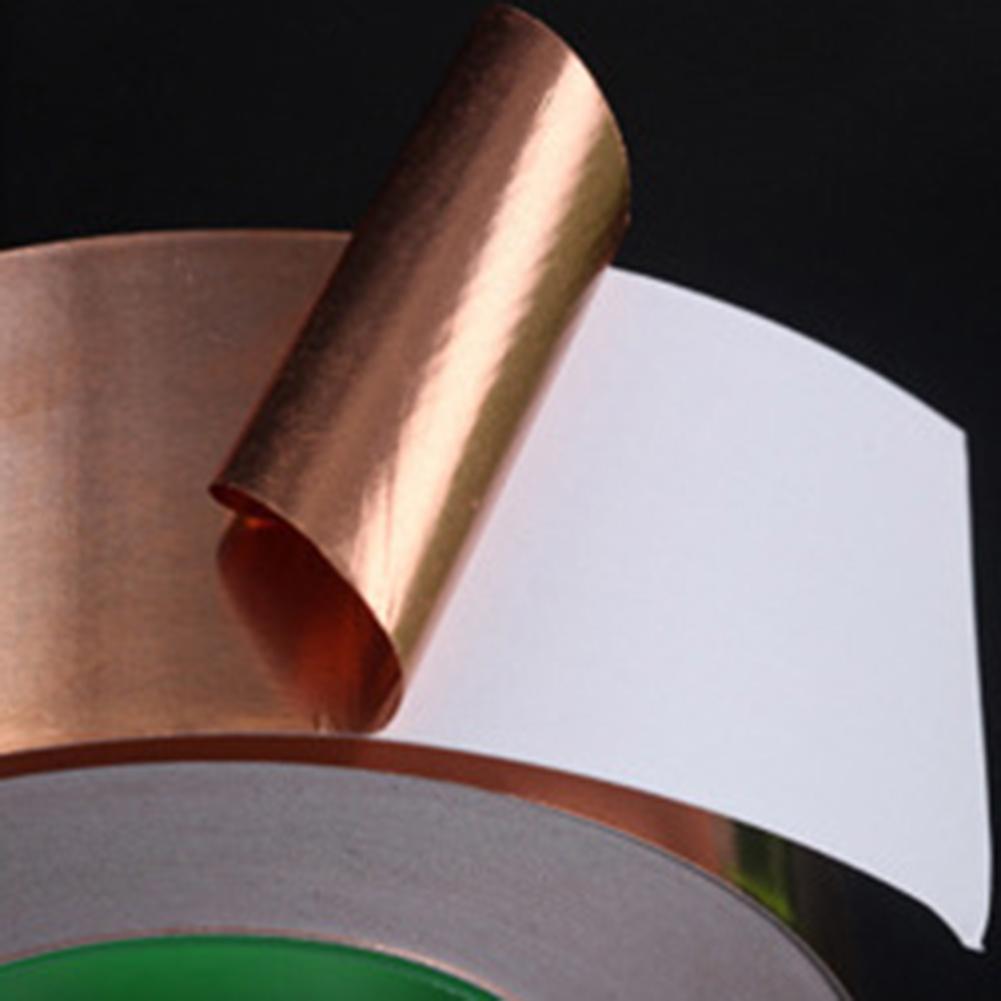 5m Conductive Copper Foil Tape Conductive Shielding Tape Self Adhesive Snail Barrier Tape Double-sided 25mm for EMI Shielding