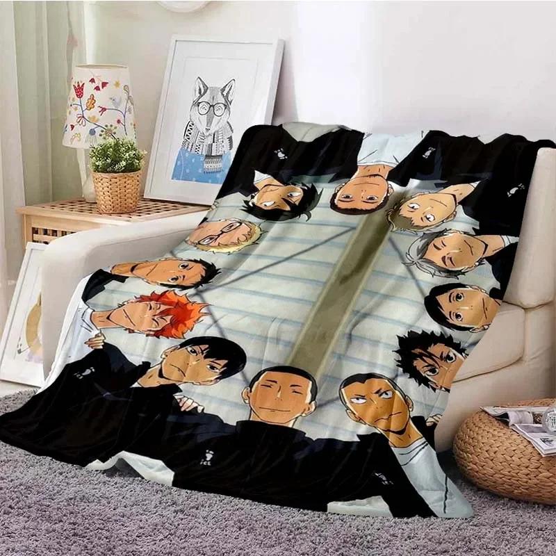 Coperte a Quadri Anime Pallavolo Haikyuu Decorazione Peluche Pile Corallo Coperte Morbide da Lanciare per Letto Viaggio Trapunta Manga Miya Atsumu