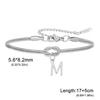 Stainless Steel 26-Letter Bracelet & Anklet with Double-Layer Knotted Snake Bone Chain