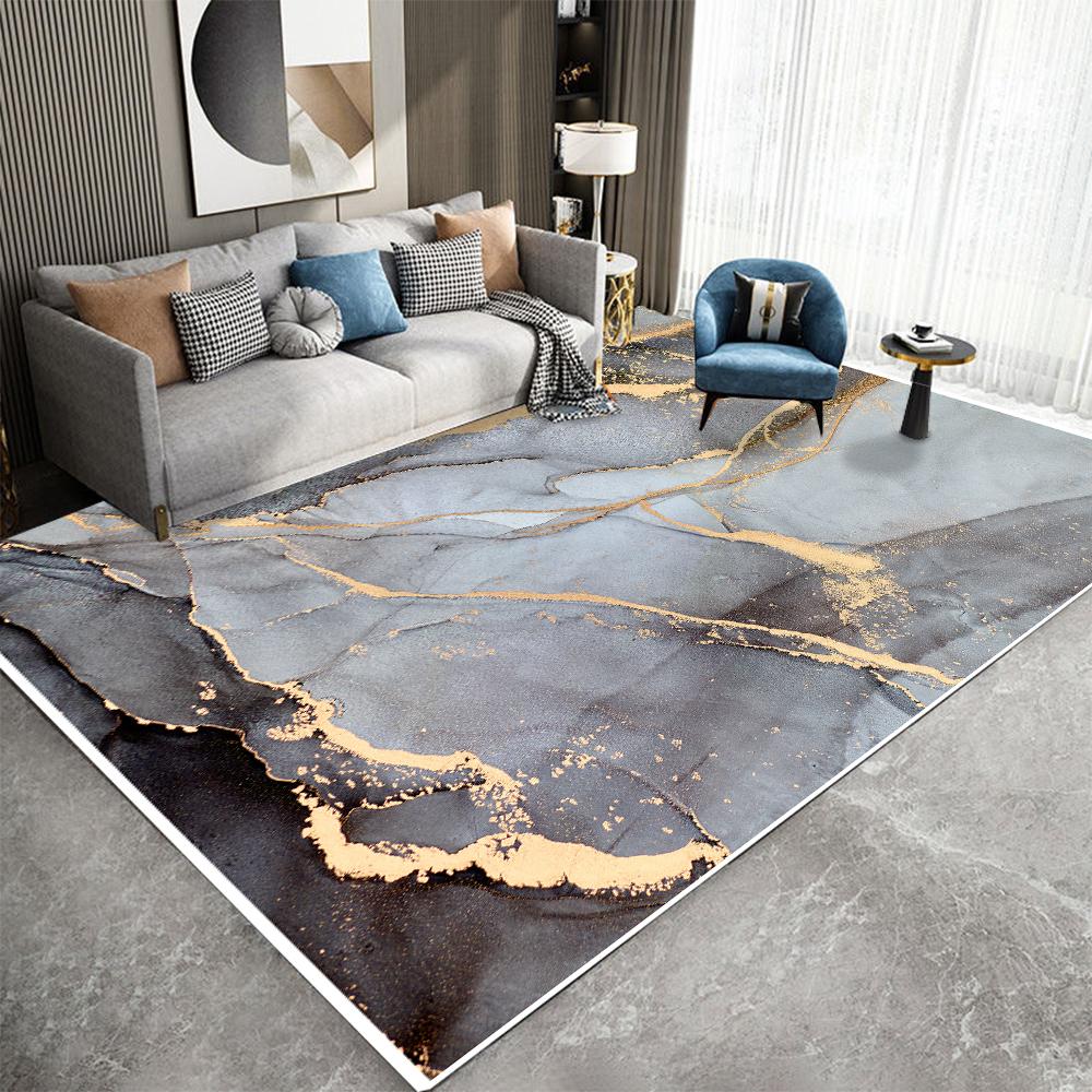 

Мармуровий килим для вітальні Nordic Abstract Deep Blue Gold Area Килимок Вітальня Спальня Приліжковий килимок Розкішний килимок для прикраси будинку 40 x60cm