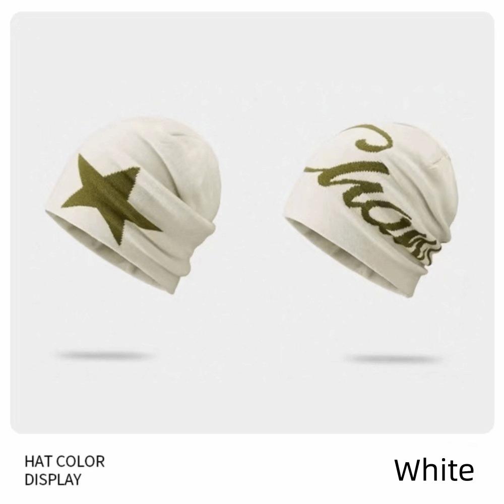 Fashion Letter Knitting Cap Hat Fiber Y2k Jacquard Knitted Hat Keep warm Cold Cap Outdoor