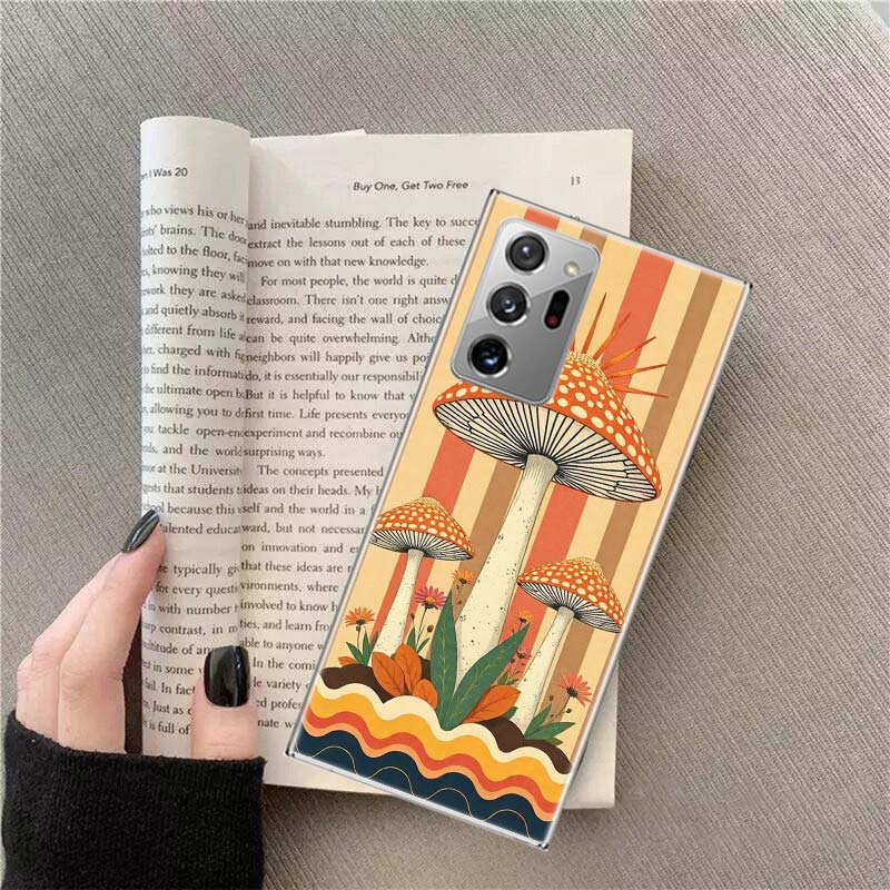Boho Hippy Mushroom Sunrise Phone Case for Samsung A17 A37 A57 A54 A14 A24 A34 A07 A04S A02S A12 A22 A32 A52S A16 A26 A36 A56 A7