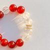 12-14Mm Large Particle Natural White Crystal Chalcedony Design Bracelet Bracelet