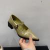 Summer New Style Square Heel Pointed Toe Shoes Women's High Heels Solid Color Sexy Fashionable Comfortable High Heels