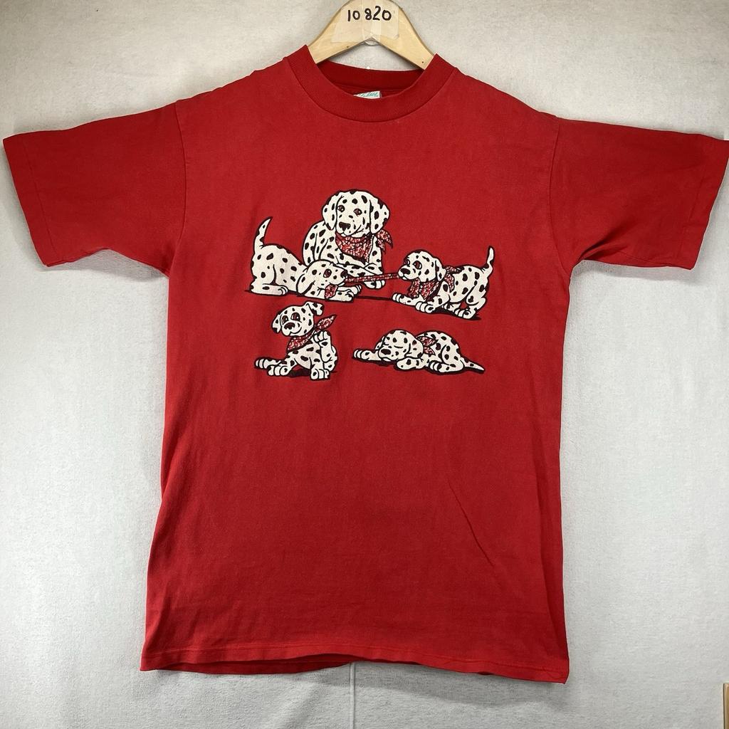 Vintage Dalmatian T Shirt Modern EXTRA SMALL Single Stitch HEAVY KNIT Pups & Mom