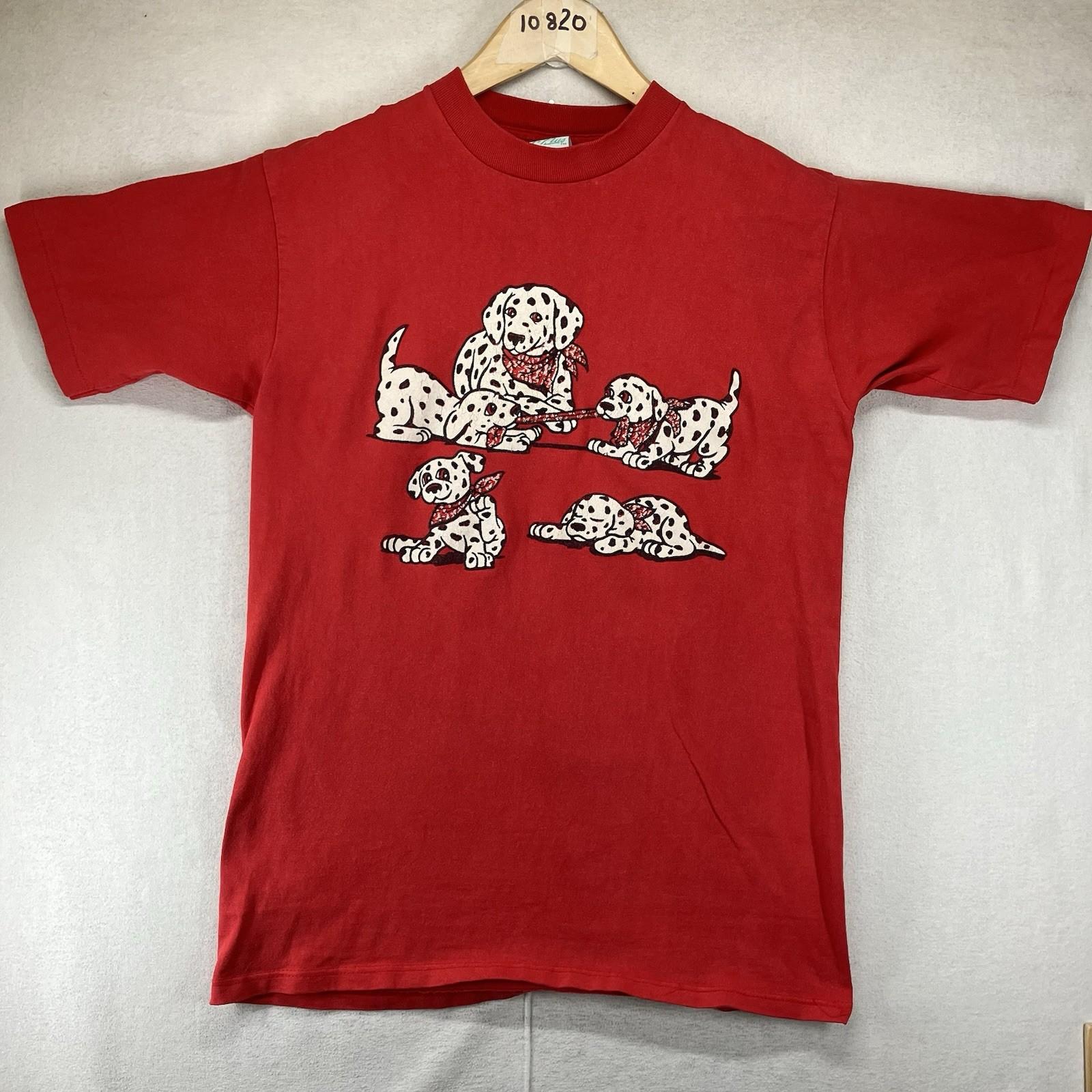 Vintage Dalmatian T Shirt Modern EXTRA SMALL Single Stitch HEAVY KNIT Pups & Mom 4XL