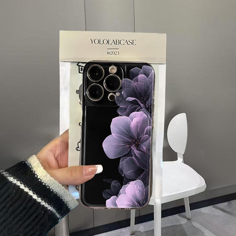 Fortschrittliche Lila Blume Handyhülle Für IPhone 17 16 15 14 13 12 11 Pro Max 16E XR X XS Max 7 8 Plus INS Einfache Weiche Hülle