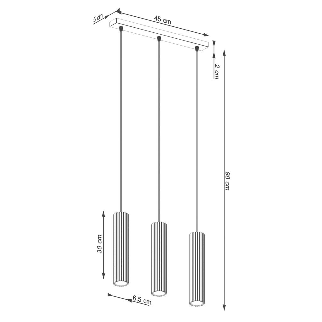 Carbon 3L taupe pendant lamp