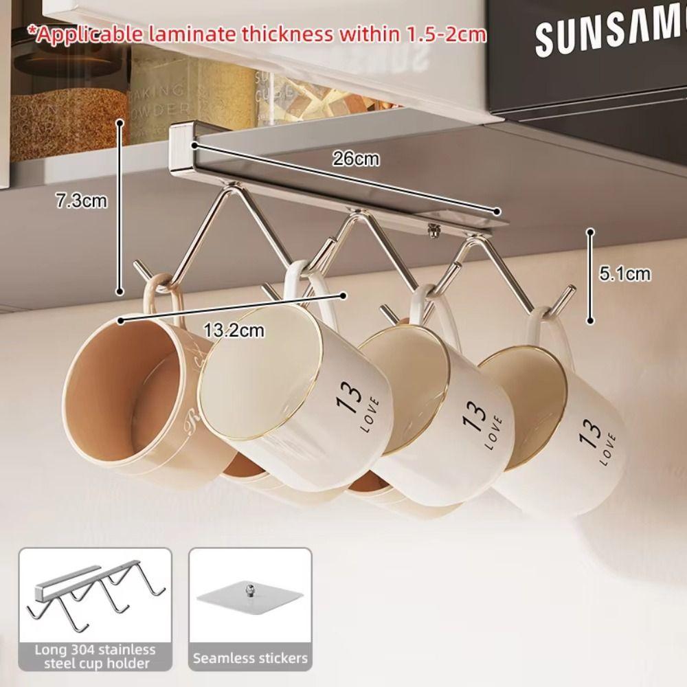 304 Stainless Steel Coffee Cup Holder Multifunctional Cup Hanging Storage  Kitchen Storage