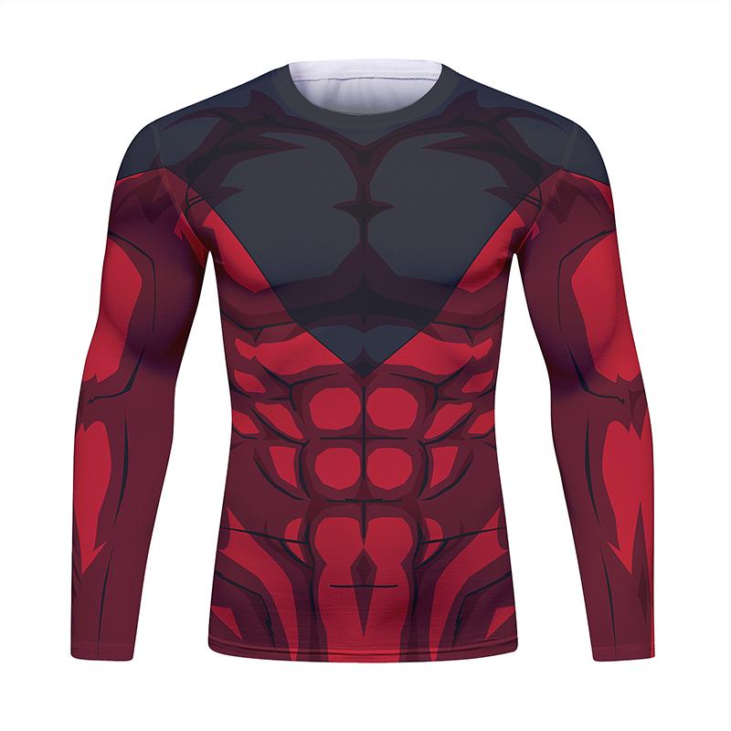 Fight Rashguard Men's Sports T-shirt Tops Fitness Printed Sublimation Boxing MMA Compression Tights Long Sleeve T-Shirts