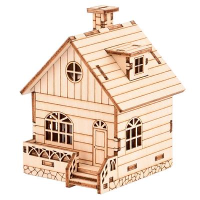Puzzle 3d Three-dimensional Puzzle Wooden Model Puzzle Music/Sound Box DIY Small House 70mm * 70mm * 105mm