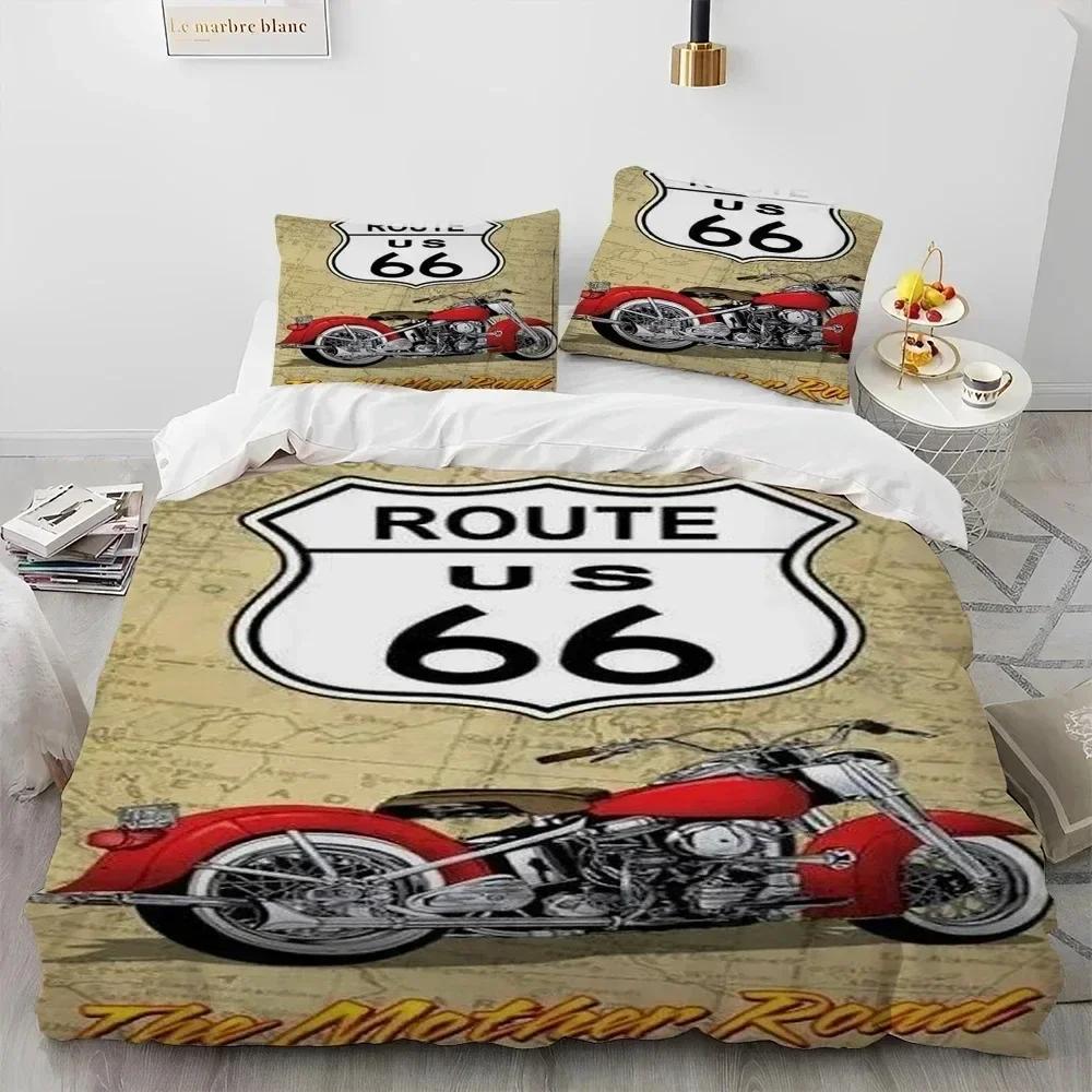 TOP Historic Route 66,Mother Road,Comforter Bedding Set,Duvet Cover Bed Set Quilt Pillowcase,king Queen Size To Bedding Set