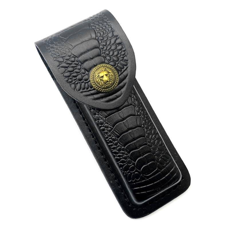 

Foldable Knife Storage Case Leather Holsters Belt Foldable Knife Pouches 13x3.5cm Knife Holsters Gift for Collector чорний