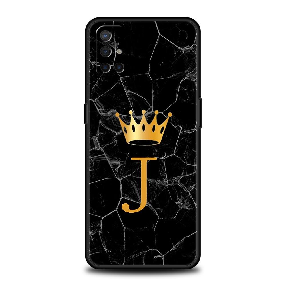 Crown Letter A To Z Phone Case For OnePlus 15 13 12 11 10 Pro 13T 13R 12R 9 8T 8 7 7T 9R Nord 2T CE 2 3 4 5G Soft Cover