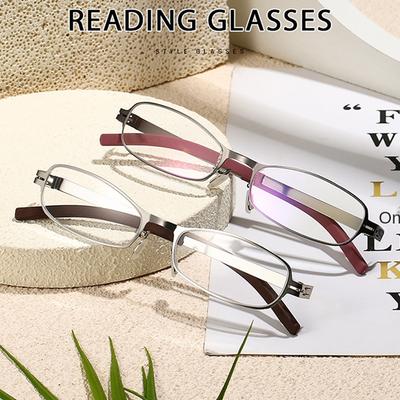 Mode Kleine Fassung Quadratische Metallbrille Vintage Hohe Qualität Luxus Alterssichtige Brille Tägliche Freizeit Reise Lesebrille