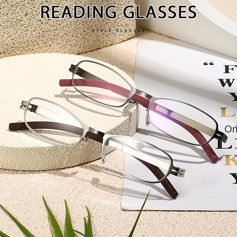 Fashion Small Frame Square Metal Glasses Vintage High Quality Luxury Presbyopic Glasses Daily Leisure Travel Reading Glasses