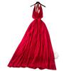 Holiday style dress summer French pure desire V-neck neck sling waist temperament backless chiffon dress