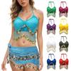 Halter Neck Belly Dance Bra Shiny Sequins Crop Top Charming Stage Performance Top  Festivals