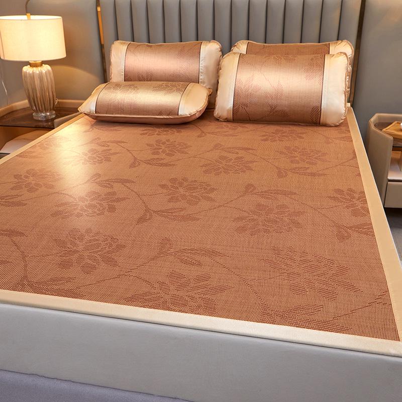 Summer Artemisia Rattan Three-Piece Foldable Double Bed Mat Set