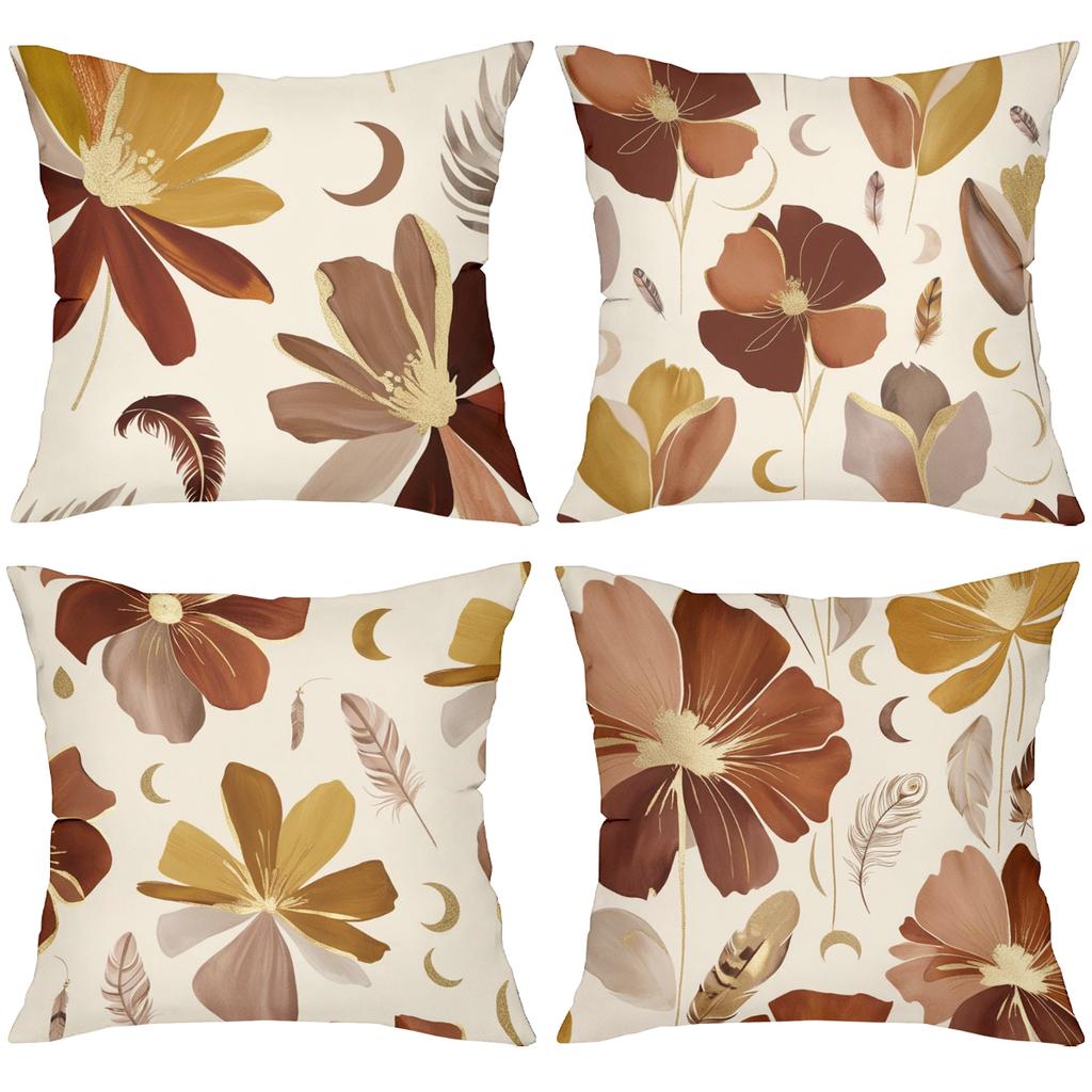 Floral Patterned Cushion Covers For Home Decor Polyester pillowcase, sofa decorative cushion cov Headboard Pillow
