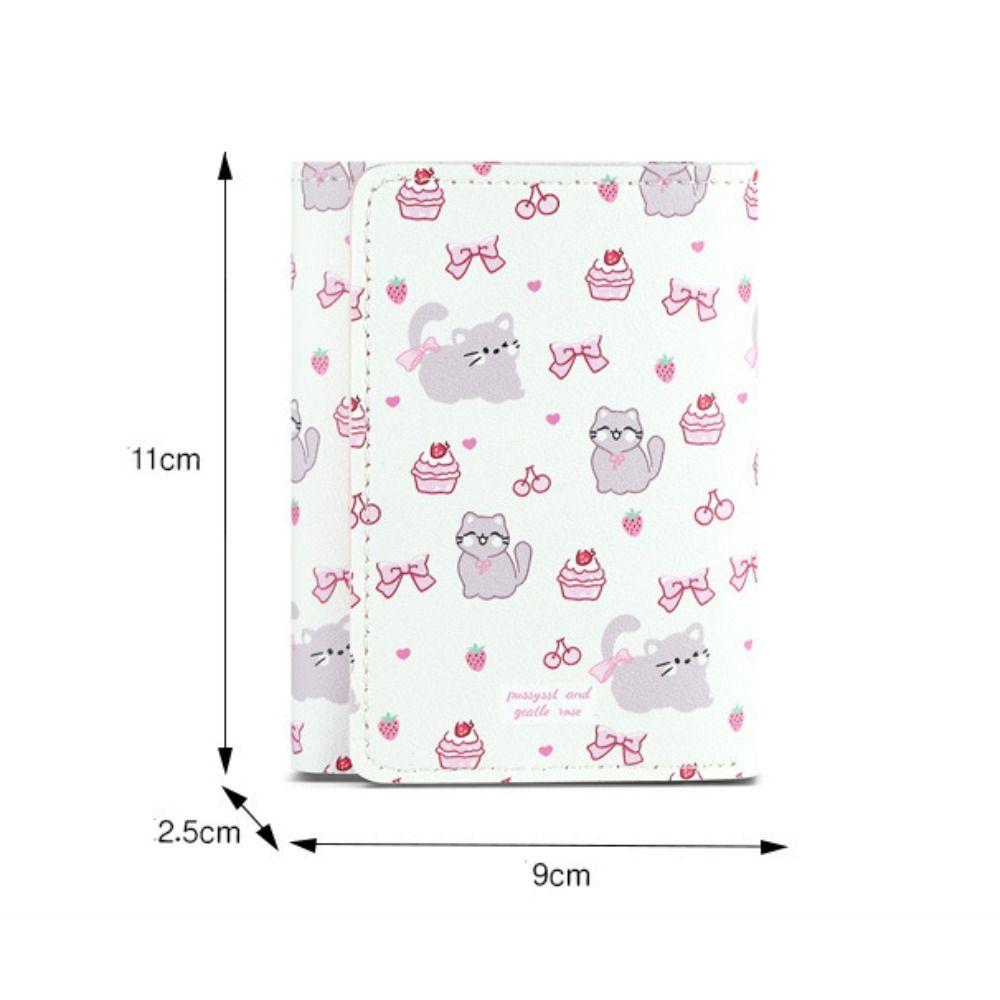 Cartoon Kitty Money Bag Coin Purse Kawaii PU Leather Short Wallet Card Holder Bowknot Wallet For Women Men Gift