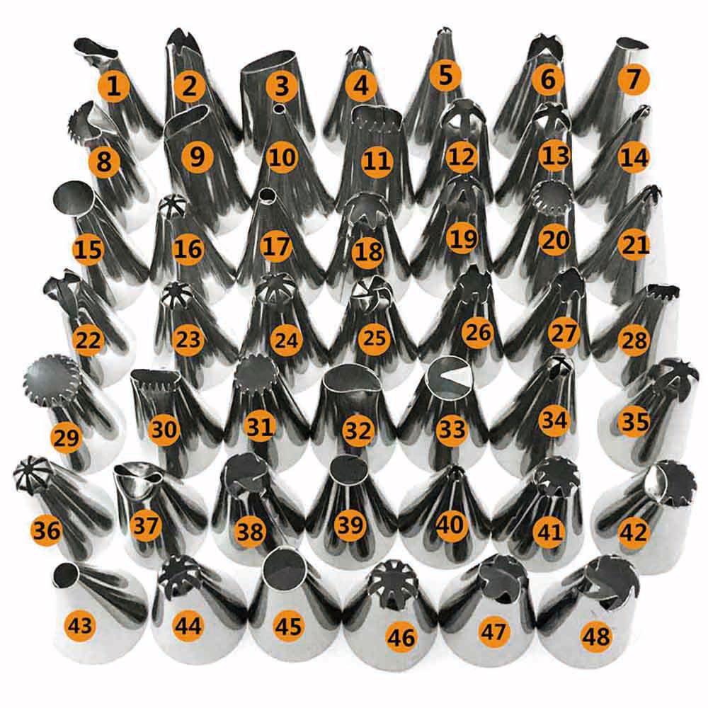 48/56 יחידות עוגה קישוט פה סט קרם ממטרה עוגת עשה זאת בעצמך כלי דוגמנות אפייה קישוט סחיטת פרח פה כלי עוגיות