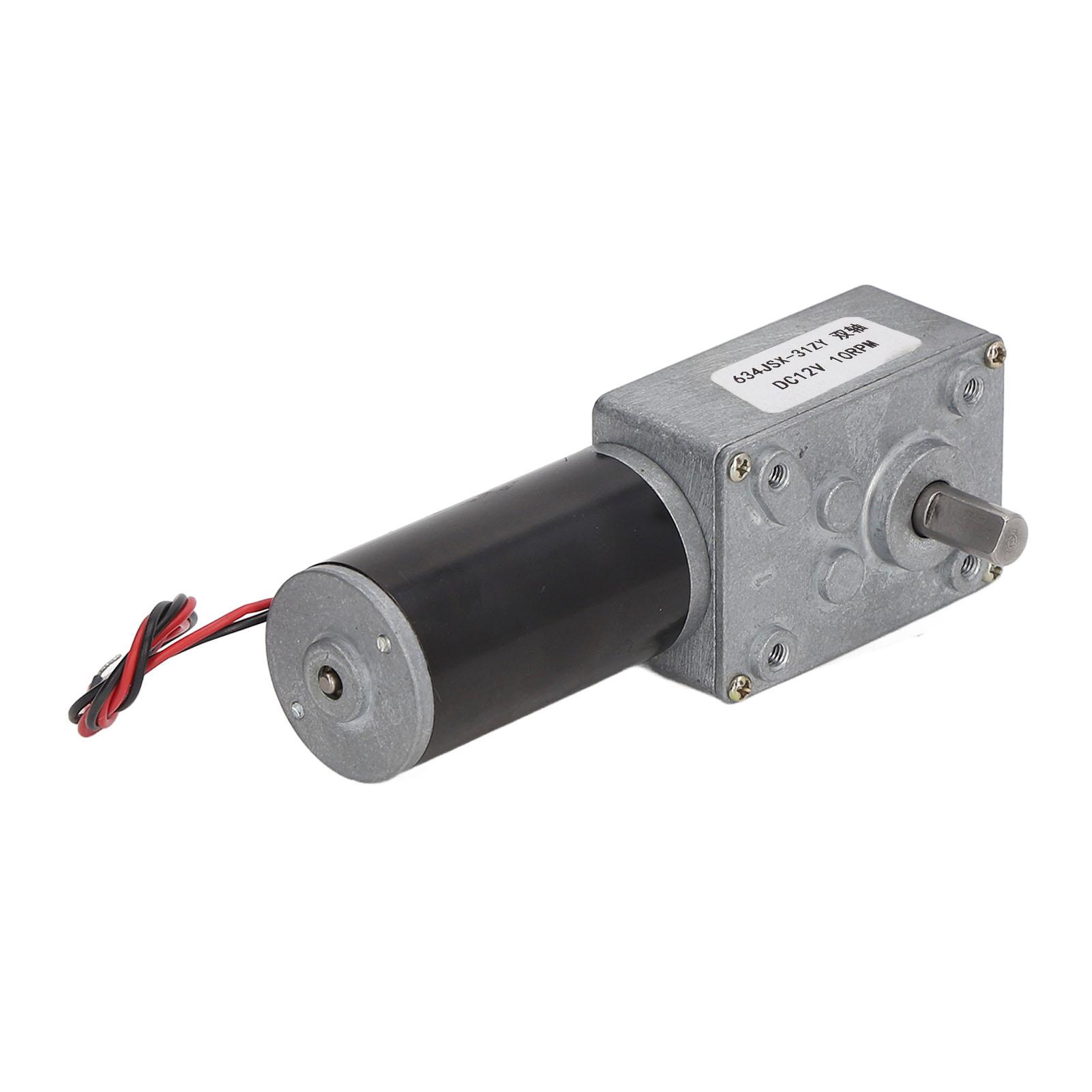

Gear Motor Dual Shaft DC 12V Self Locking Speed Reduction CW CCW Worm Geared Motor 10RPM