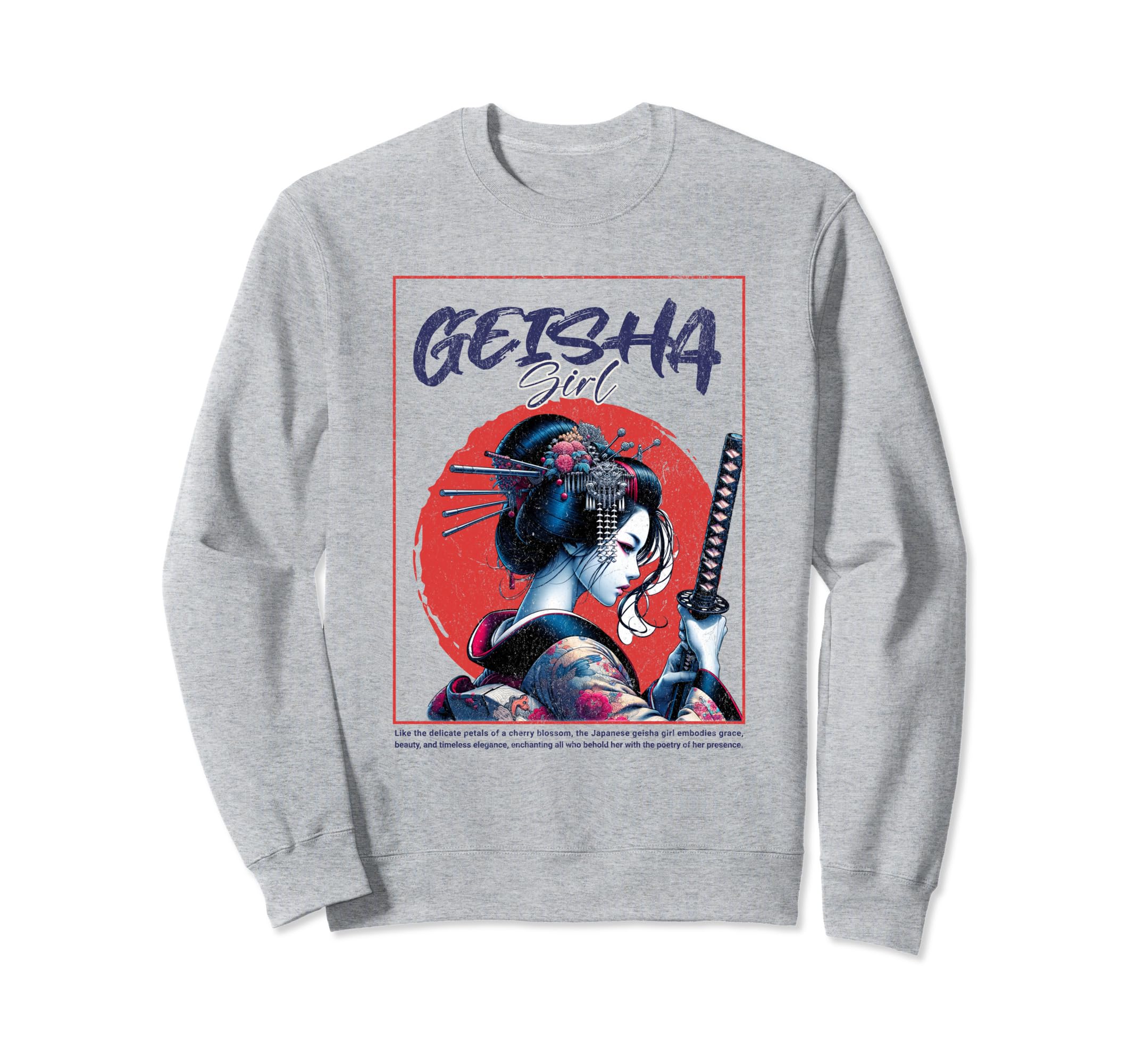 

Geisha Girl Vintage Samurai Japanese Sweatshirt серый