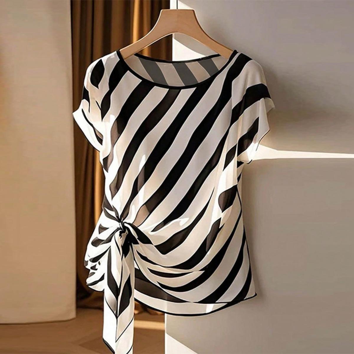

Women s Summer Vacation Style Twill Shirt with Straps Short Sleeved Top S чёрный