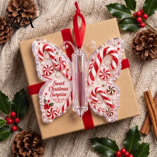Acrylic Cash Display Christmas Gift Ornament, Butterfly Money Holder with Built?in Festive Party Decoration Clear Compartment, Holiday Hanging