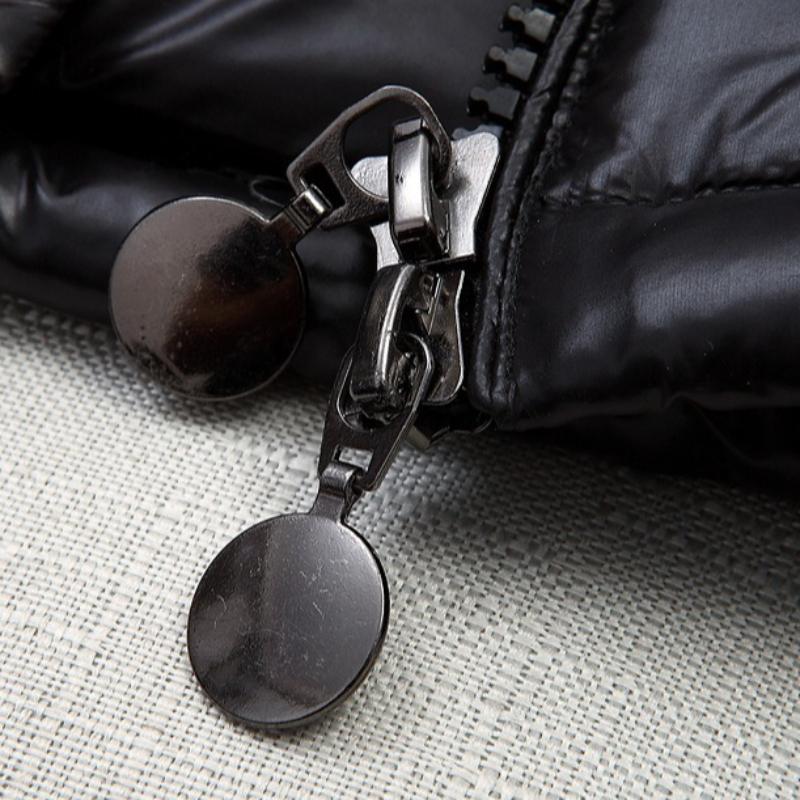 Shiny Cotton Jacket Unisex Short Hooded Thickened Cotton Coat Warm Outerwear Fashion Cold-Weather Clothing