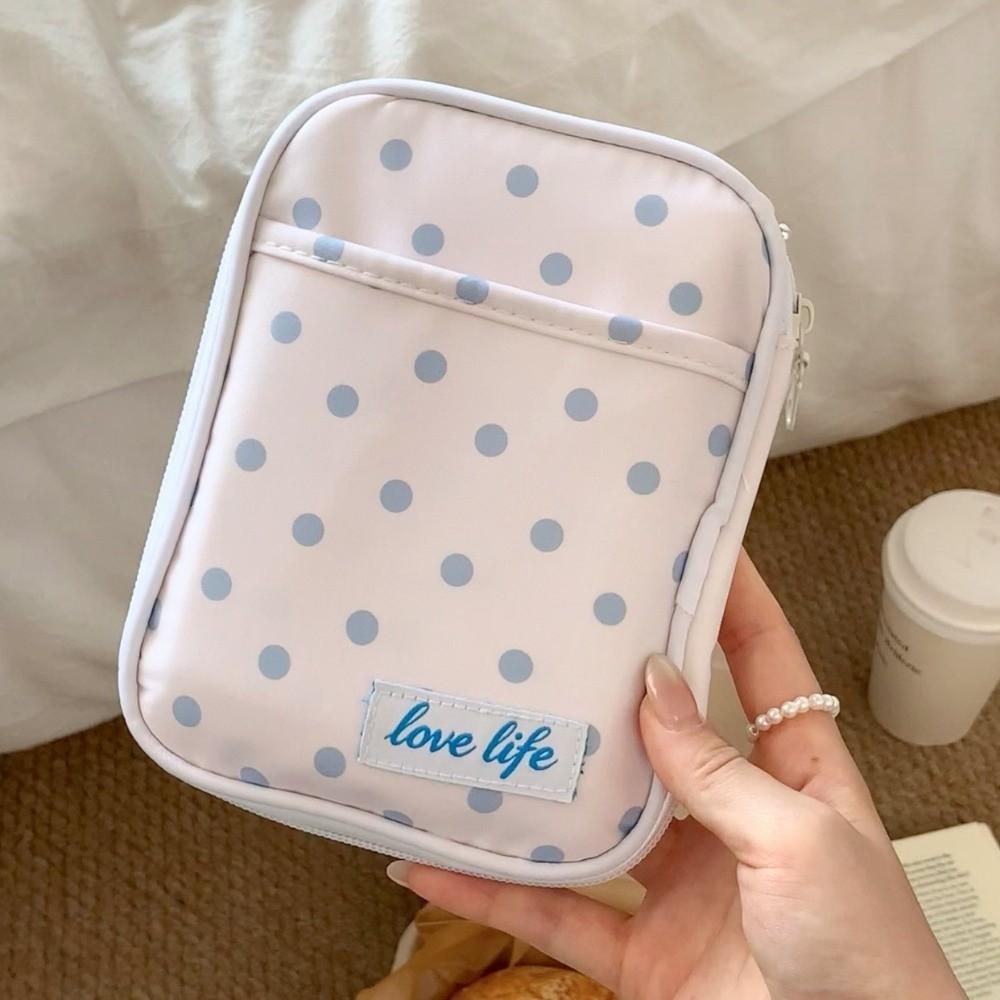 Polka Dot Print Pencil Case Ultra-thin Stationery Bag Durable Pen Bag  Students