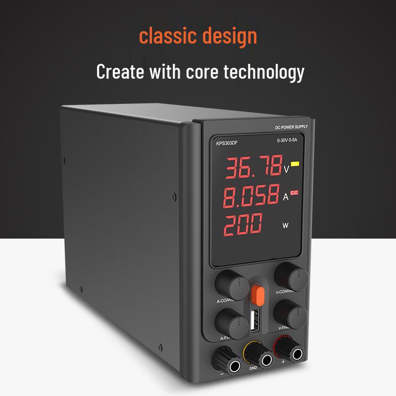 Adjustable Digital DC Power Supply 5V/12V, 10A/3A with Stabilized Output