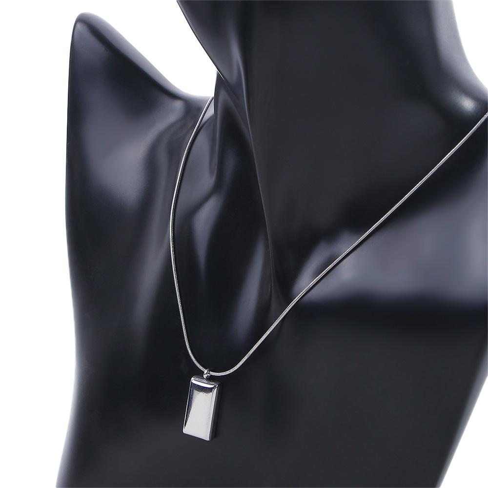 Women Silver Color Bricks Men Necklace Clavicle Chain Geometric Necklace Korean Style Necklace