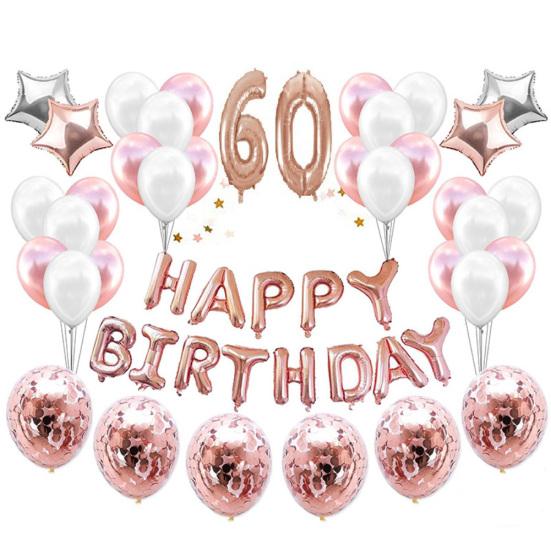 Happy Birthday Number Star Balloons Confettis Set Home Restaurant Party Decor