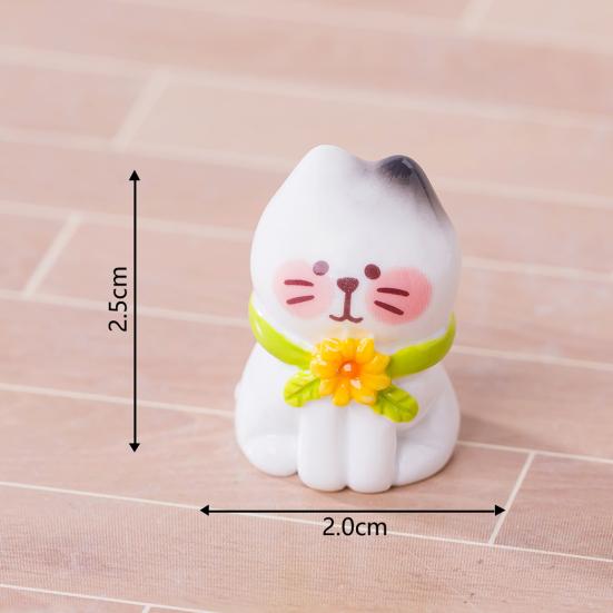 Micro Landscape Ornament with Cute Cat And Sunflower Miniature Figurines Pastoral Healing Scene Ornament for DIY Dollhouse