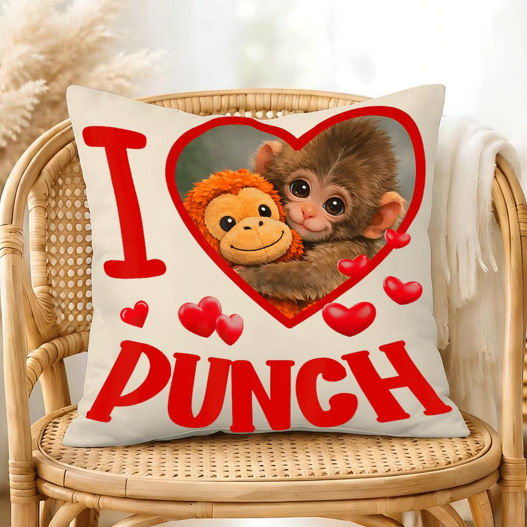 I love mischievous cute monkey print double-sided pillow cover, 1 piece 45x45cm, perfect for home decoration and holiday gifts.