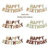 Balon Folie Happy Birthday Crem 16" - Litere Engleze, Pentru Băieți și Fete, Decorațiune Petrecere Stil Pădure