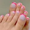 Detachable Rose Red French Manicure Toe Nail Tips - Finished False Nails