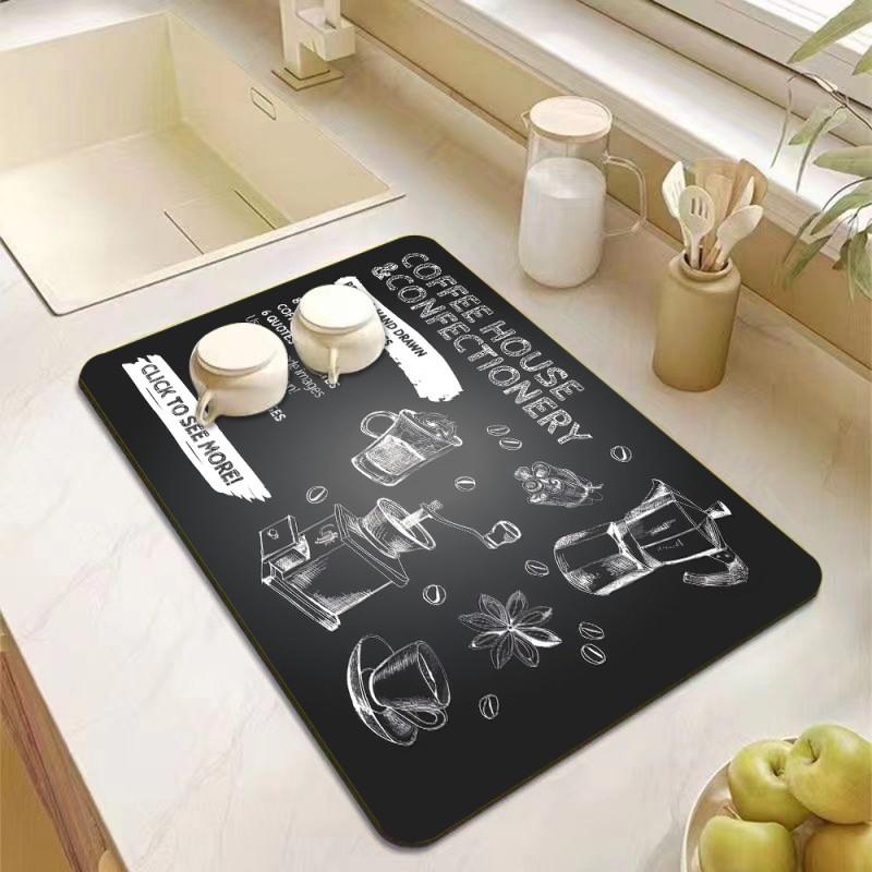 Drying Mat Coffee Mat Super Absorbent Drying Dish Drying Mats for Kitchen Counte Mat for Toilet Countertop Home Supplies