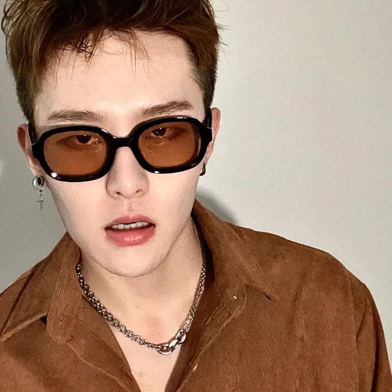 New Fashion Vintage Sunglasses Women Brand Designer Retro Rectangle Sun Glasses Female Ins Popular ellipse Square Eyewear