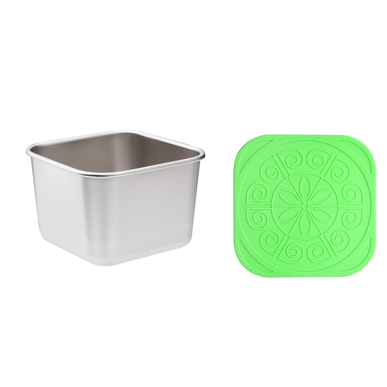 

Контейнер для заправки на вынос, 180 мл, стакан из нержавеющей стали с герметичной силиконовой крышкой, подходит для ланч-боксов, пикников и путешествий One Size зелёный