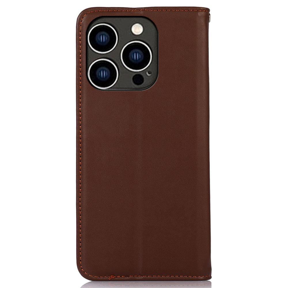 KHAZNEH For iPhone 16 Pro Max Case Genuine Cow Leather Wallet Phone Cover Nappa Texture