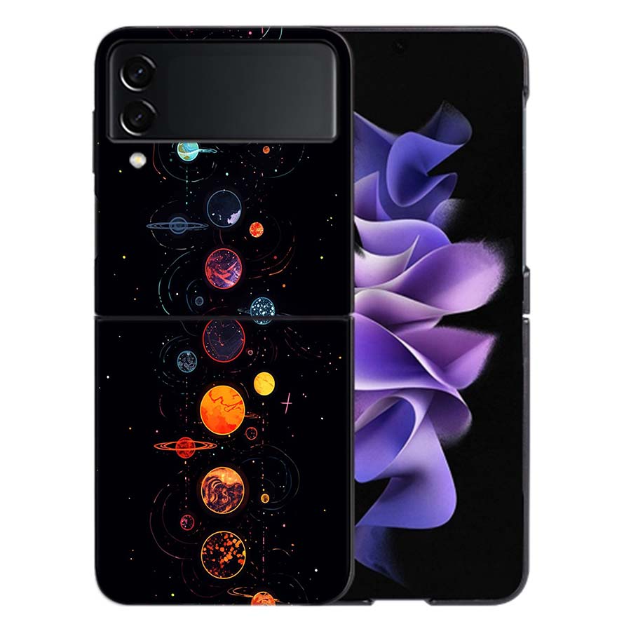 Cosmic Galaxy Phone Case For Samsung Z Flip 6 7 5G Galaxy Z Flip 5 4 3 5G Cases Shockproof Hard Cover TPU