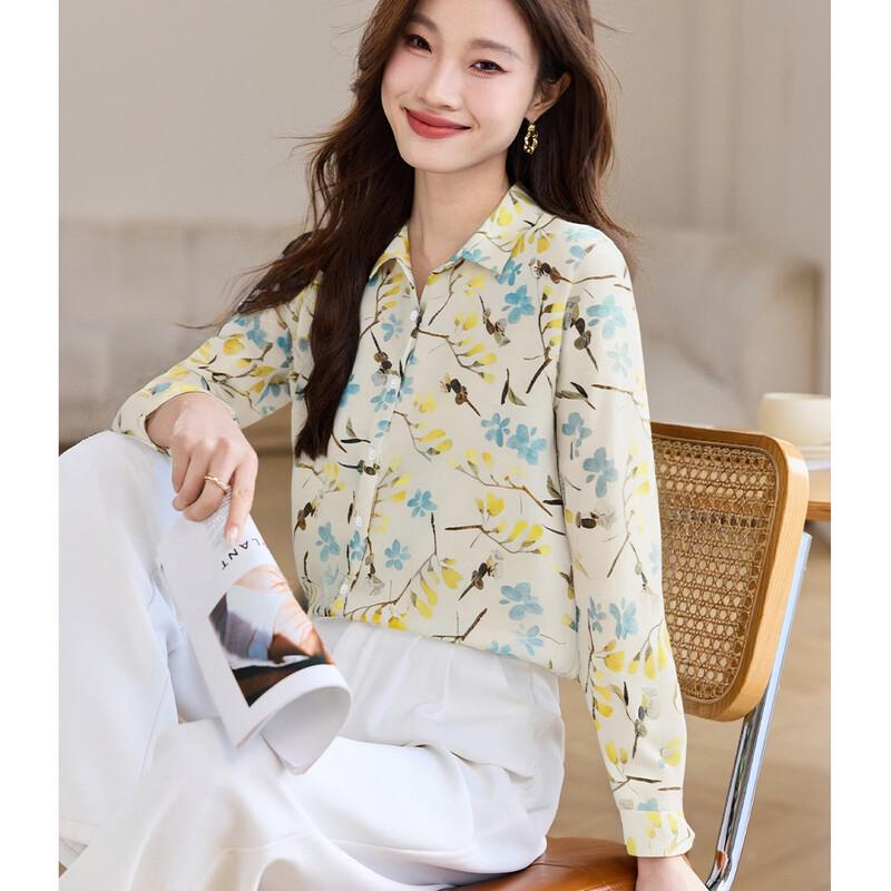 Oudifu Women s Loose Fit Printed Blouse 2XL