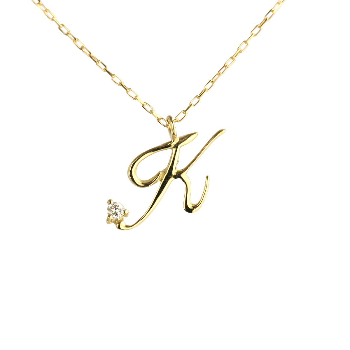 

Ювелирные изделия Initial K18 Gold Diamond Подвеска Ожерелье Initial K 3 Материала на выбор Alphabet ACEHKMNRSTY [Diamond World] Женский 0.01ct