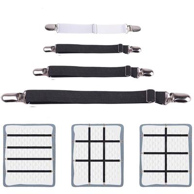 4pcs/set Elastic Bed Sheet Strip Fastener Bed Sheet Grippers Belt Adjustable Mattress Cover Blankets Holder Bed Sheet Set