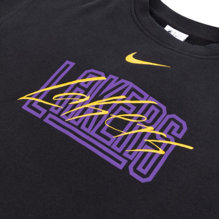 Nike Los Angeles Lakers Letter Logo Print Sport Sweatshirt Men Tops Black DR9334-010