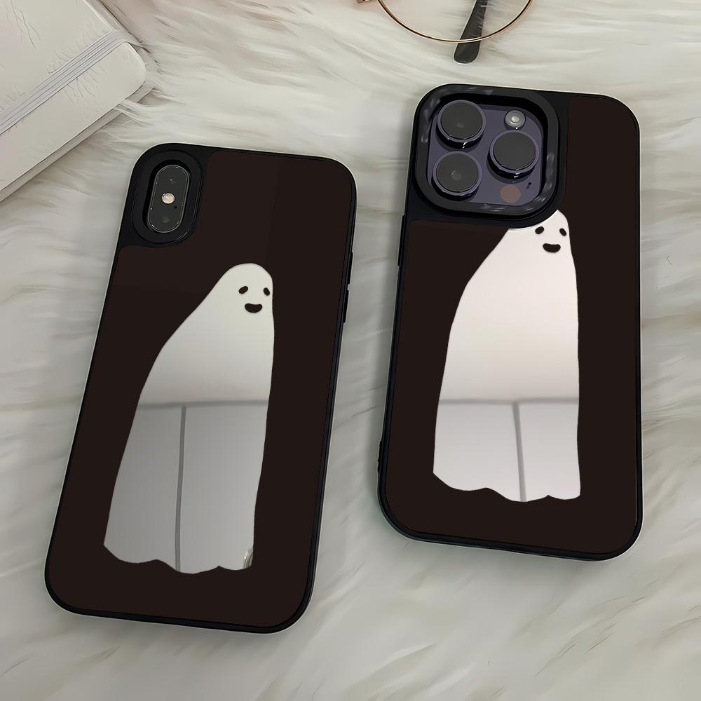 Mirror Phone Case for iPhone 15 11 13 14 for 15 16 Pro Max 12 13 16 Pro Cloud Flower and Animal Cute Style Phone Case